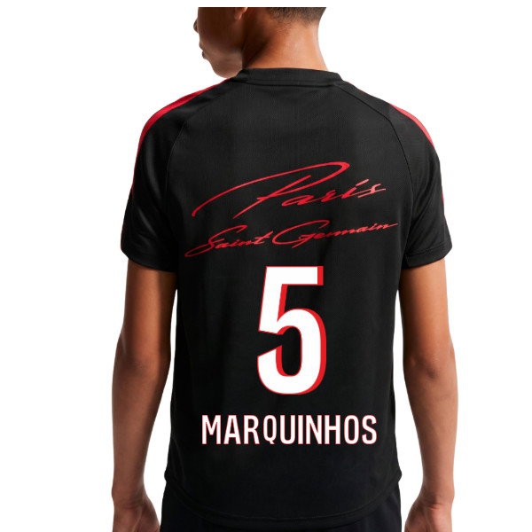 [JED] 2026-2027 PSG Strike Training Shirt (Black) - Kids (Marquinhos 5)