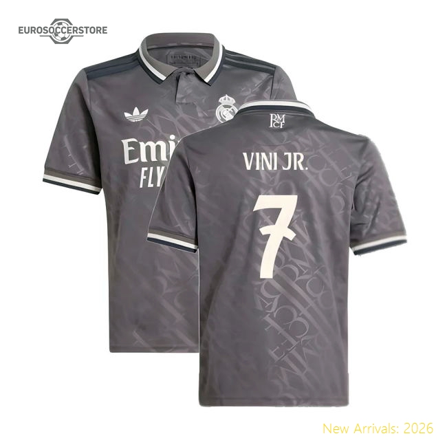 Non-toxic Football Team Kids Vini Jr. Jersey 2024-2025 Flexible