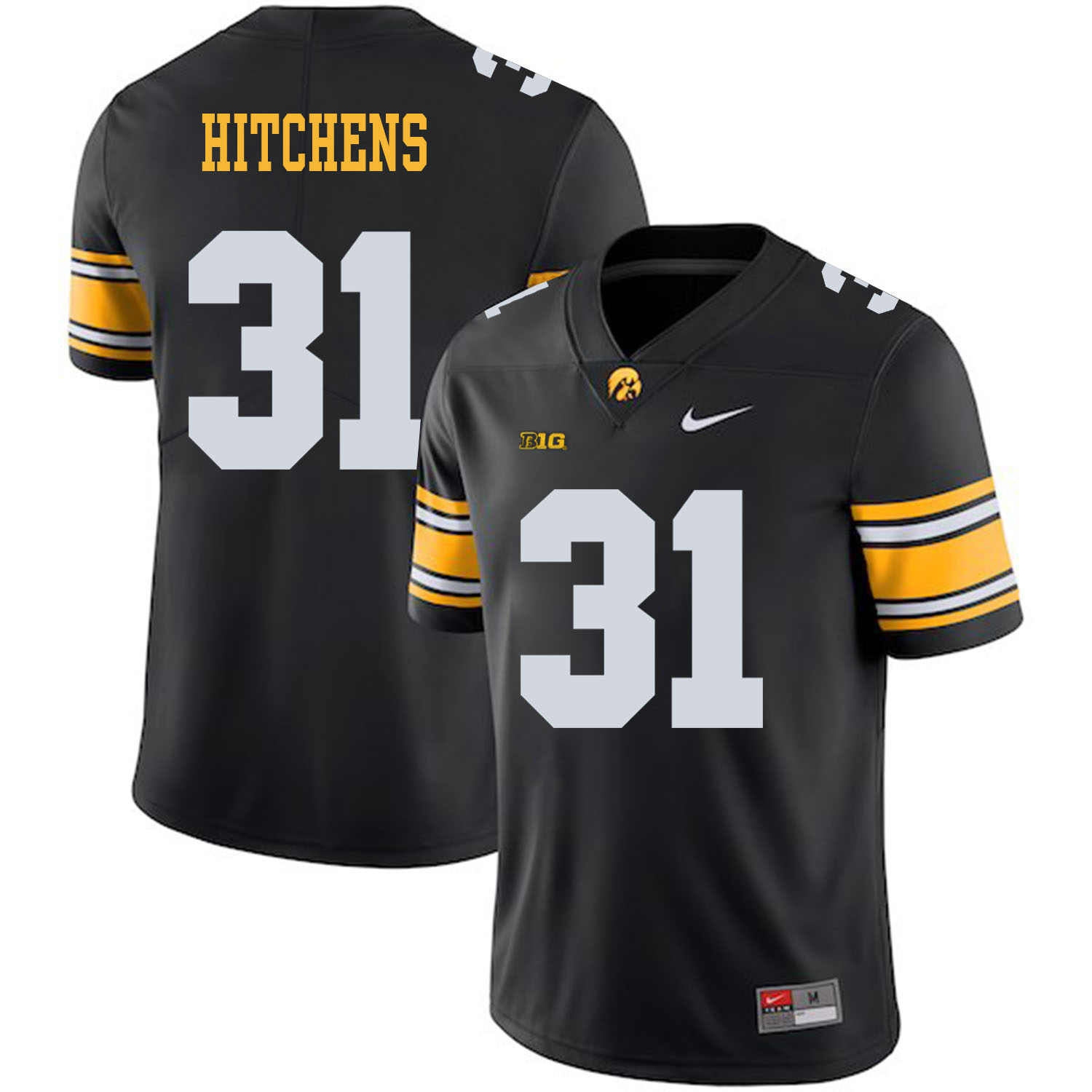 Men's None Black 2024 college football Anthony Hitchens #31 official