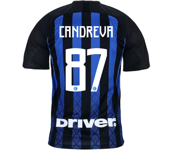 18-19 INTER MILAN ANTONIO CANDREVA 87 HOME SOCCER JERSEY SHIRT -