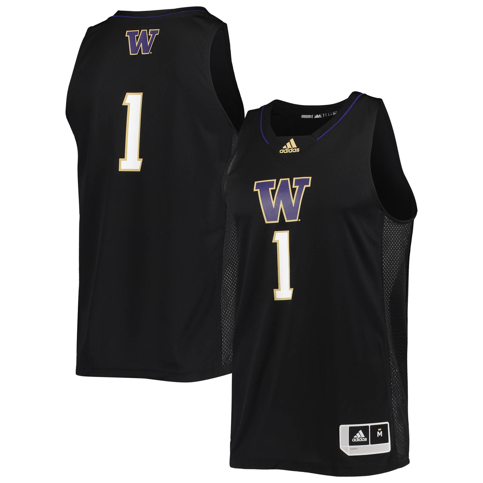 [NJP] Youth Washington Huskies Swingman Basketball Jersey - Black