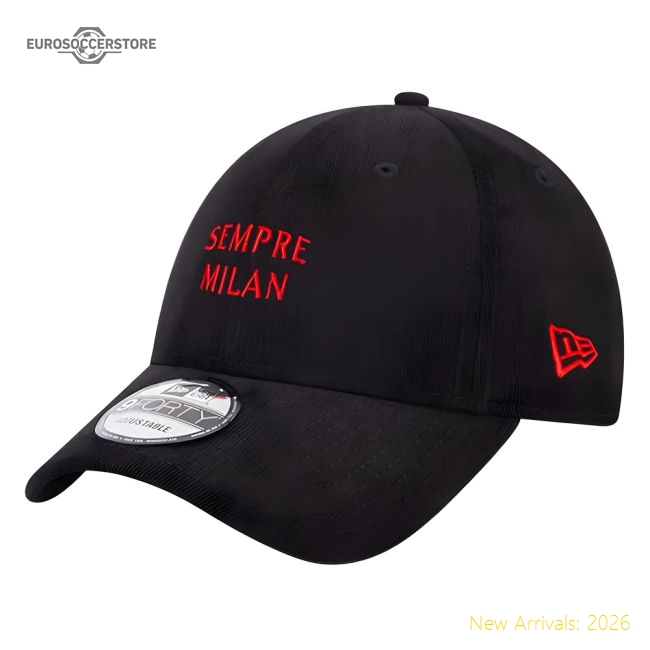 Professional-Grade Ac Milan Needle Cord Black 9Forty Adjustable Cap