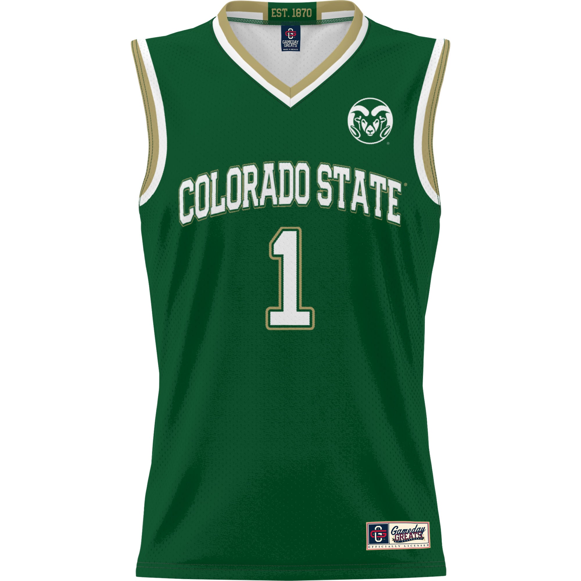 #1 Colorado State Rams GameDay Greats Youth Lightweight Basketball Jersey - Green