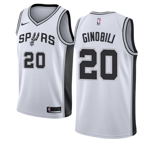 White Antonio Spurs #20 Nike Jersey Game Day Wear Premium Quality