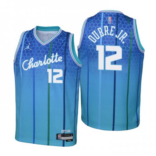 Charlotte Charlotte Hornets #12 Kelly Oubre Jr. Youth Nike Blue 2021/22 Swingman Jersey ¨C City Edition Youth