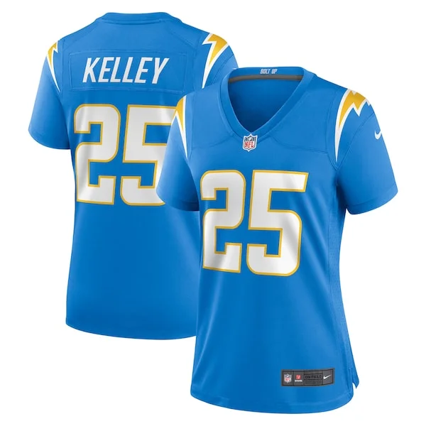 None Joshua Kelley Game Jersey - Blue | NFL Player Jersey | NFL Footba