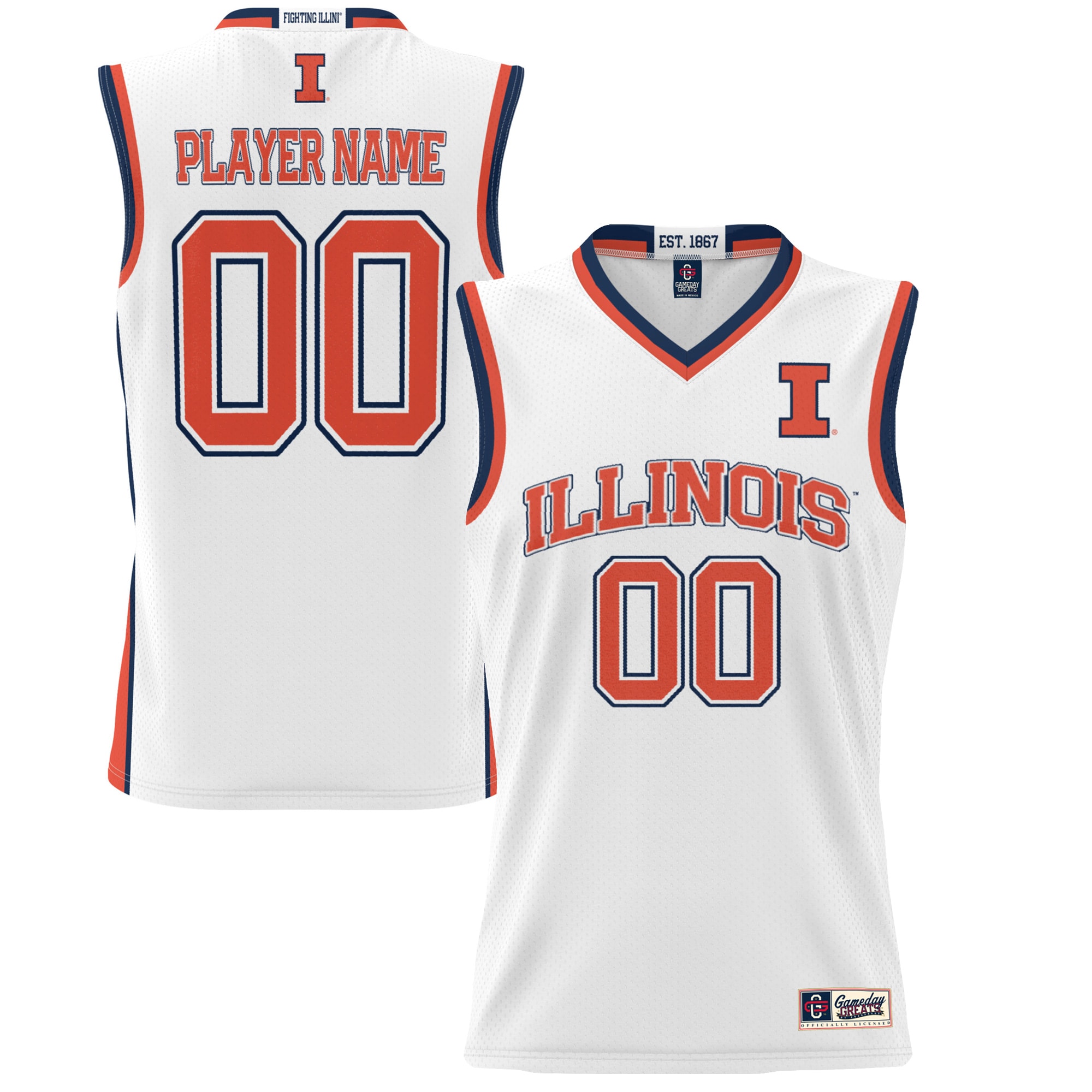 [NJP] Illinois Fighting Illini GameDay Greats Lightweight NIL Pick-A-Player Women's Basketball Jersey - White