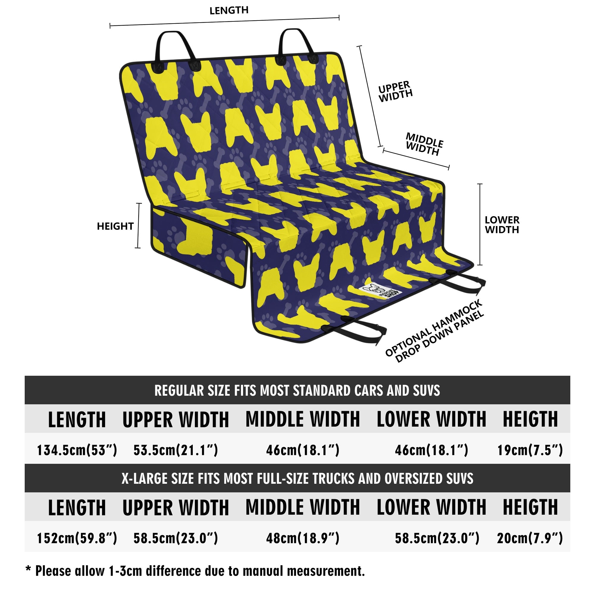 French Bulldog Pork Car Pet Seat Covers For French Bulldog Durable Dog Item