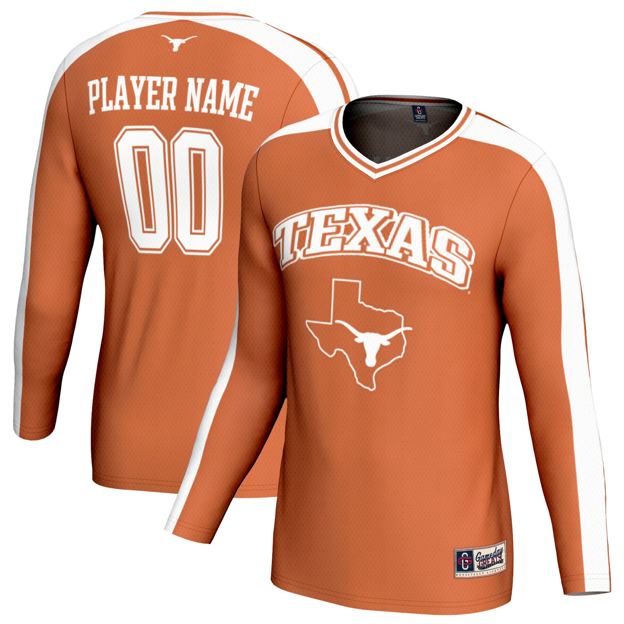 [NJP] Texas Longhorns GameDay Greats Unisex NIL Pick-A-Player Lightweight Collegiate Volleyball Fashion Jersey - Texas Orange