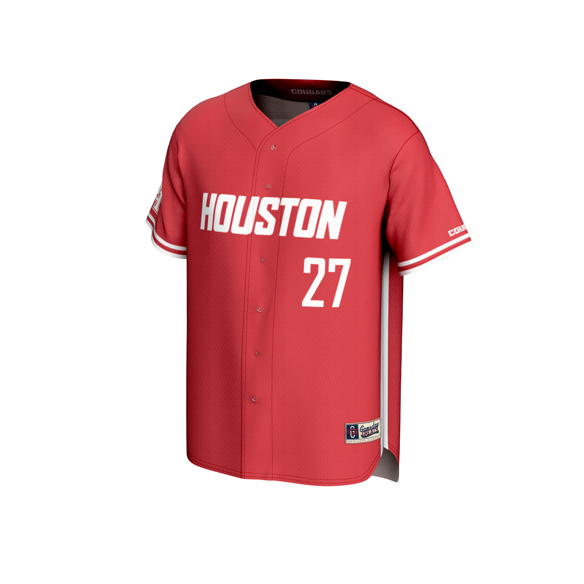 [NJP] Houston Cougars GameDay Greats Adult Lightweight Collegiate Baseball Fashion Jersey - Red