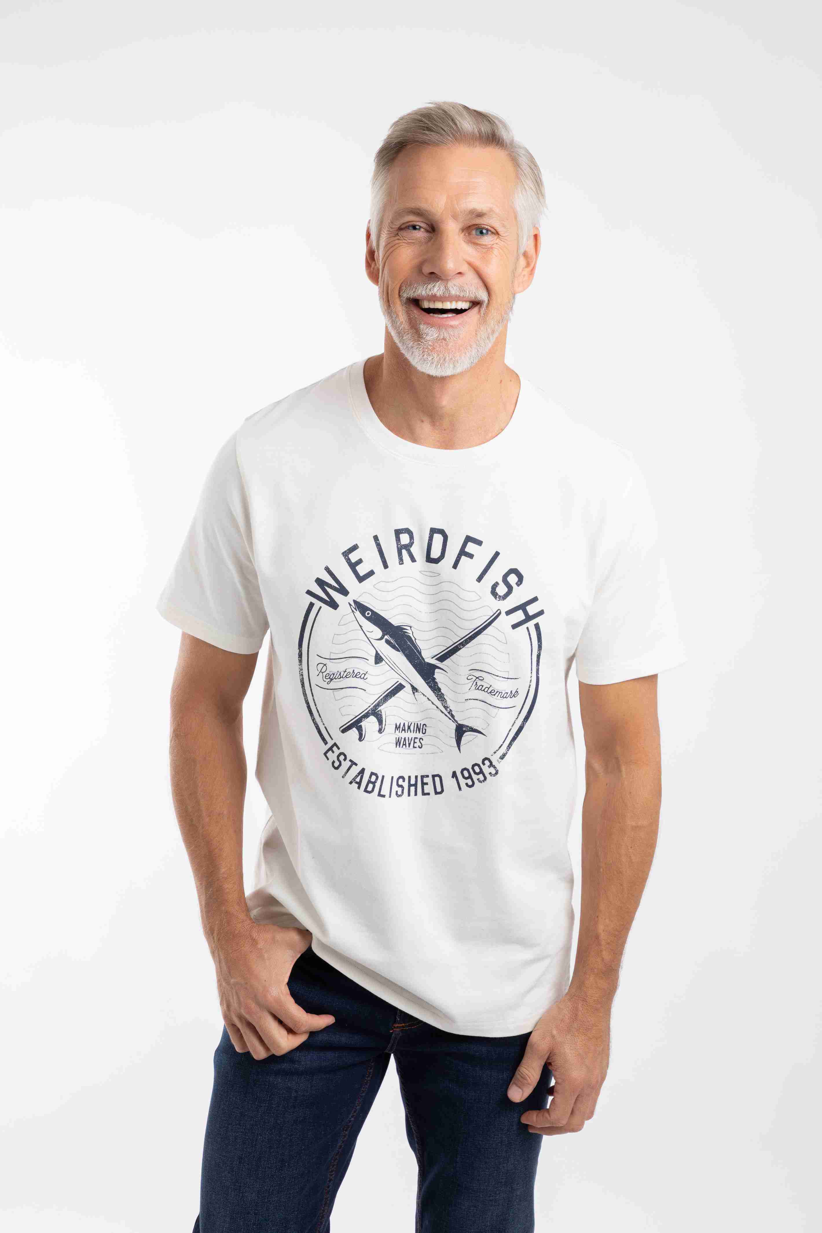 Hudson Front Print Branded T-Shirt White
