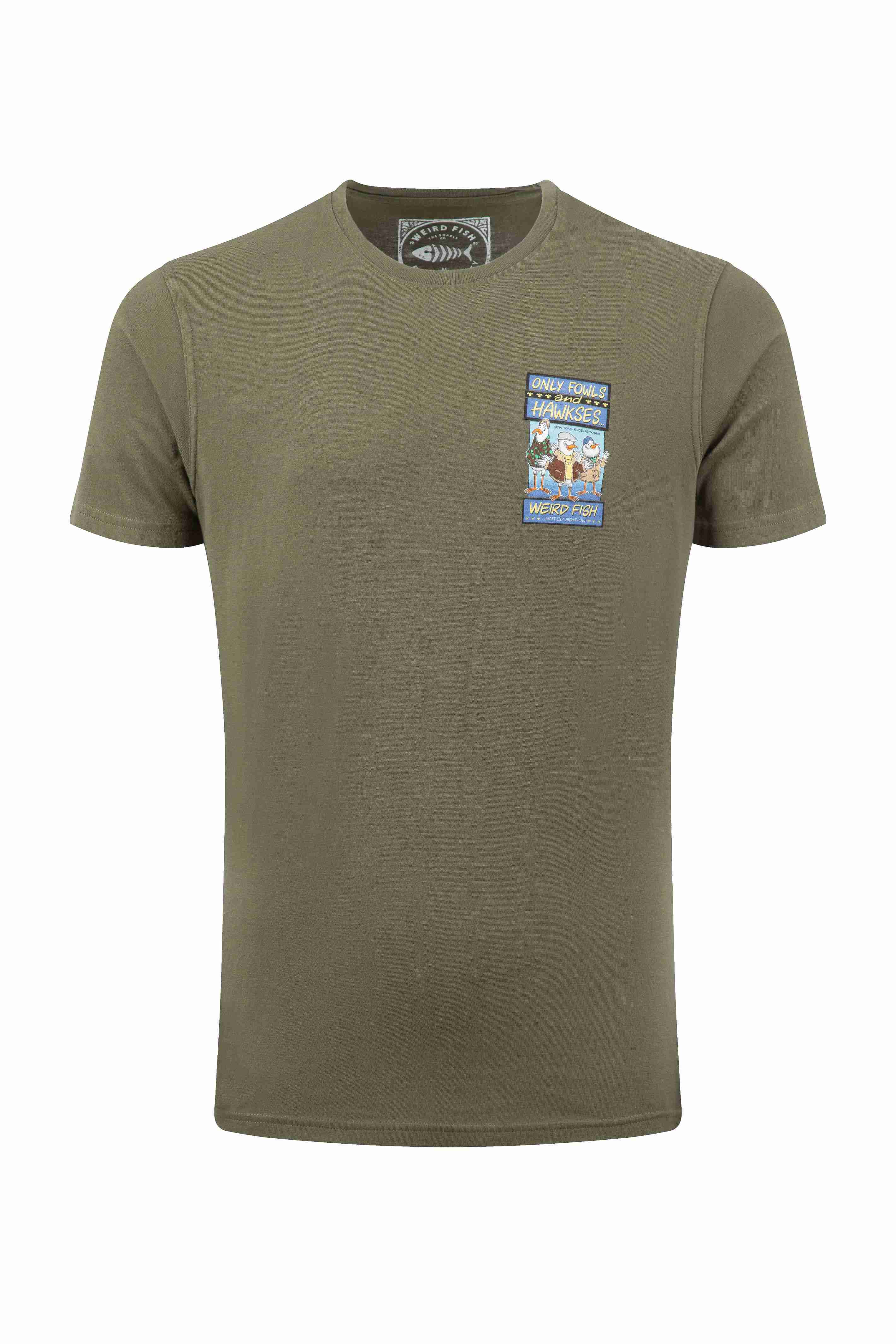 Only Fowls and Hawkses Back Print Artist T-Shirt Deep Lichen Green