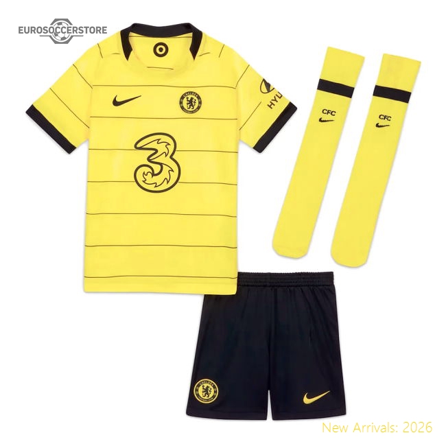 Authentic 2021-2022 Chelsea Little Boys Away Mini Kit - Premium
