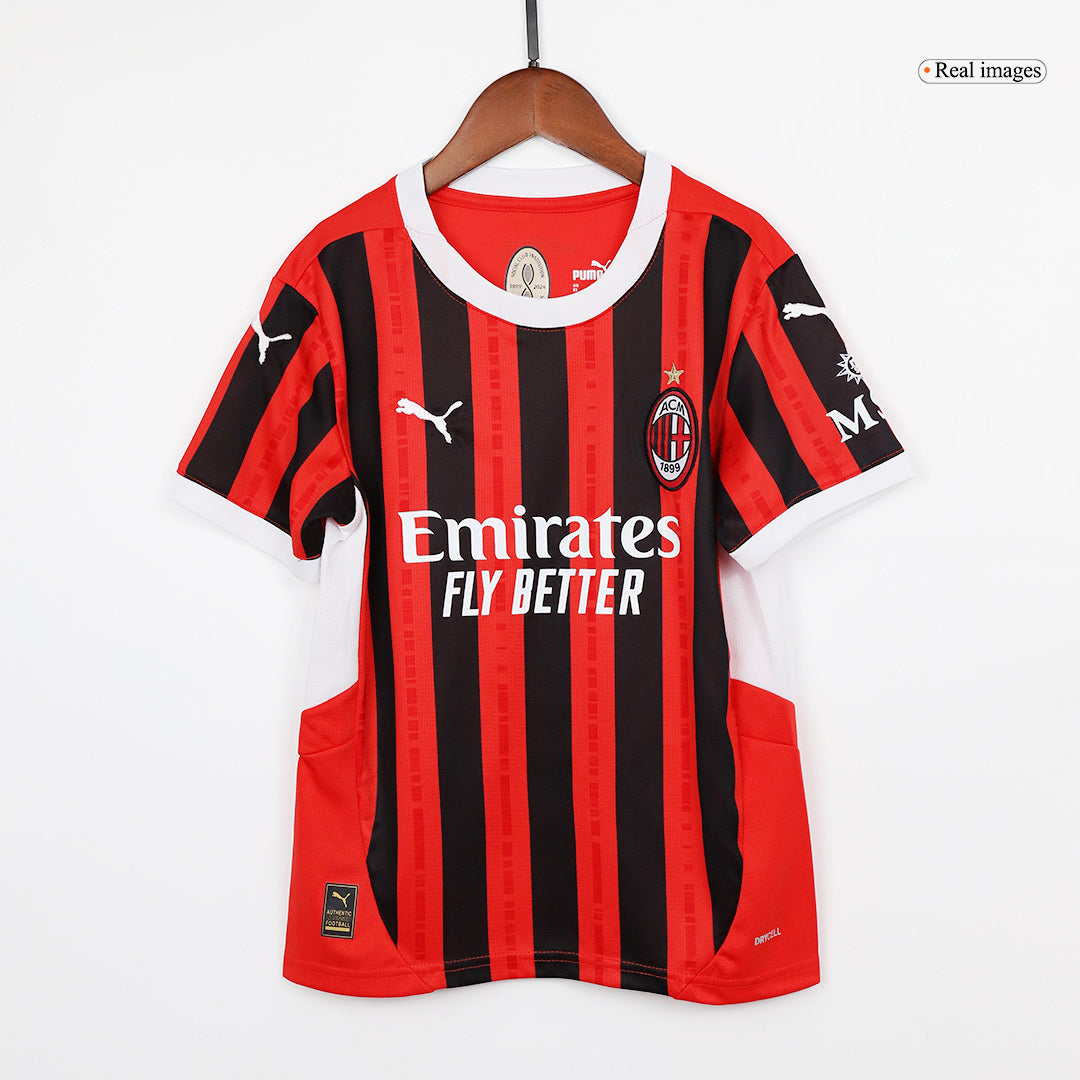 Kid's AC Milan Home Soccer Jersey Kit(Jersey+Shorts) 2024/25Authentic