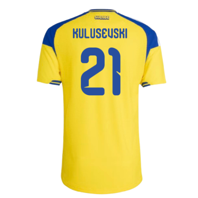 Supporter Grade Sweden Home Replica Jersey (Adults) (Kulusevski 21)