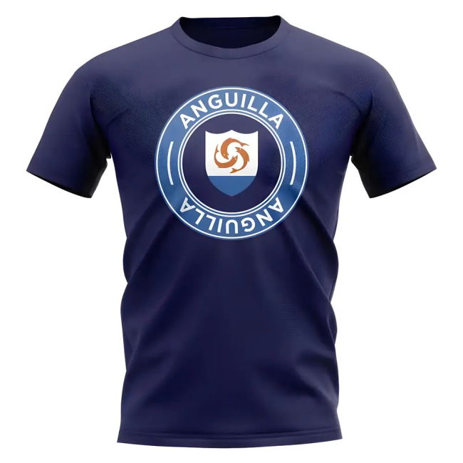 Tournament-Edition Anguilla Football Badge T-Shirt (Navy)