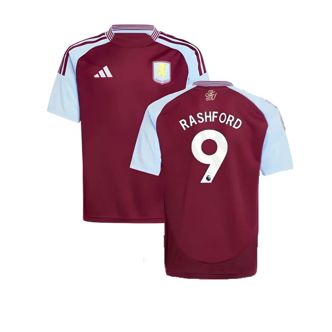 2024-20 Aston Villa Home Soccer Shirt Rashford #9 L M S Kids