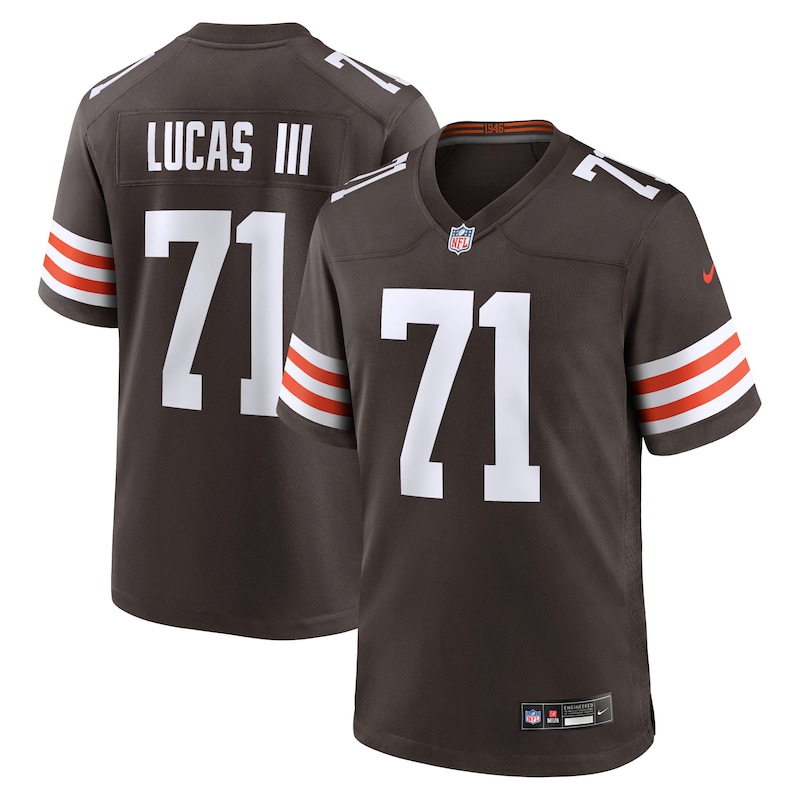 None Cornelius Lucas Record-Breaker CLE Browns Durable Jersey