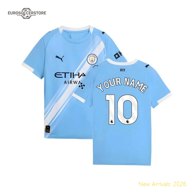 Durable Man City Kids Jersey 2025-2026 Moisture-wicking