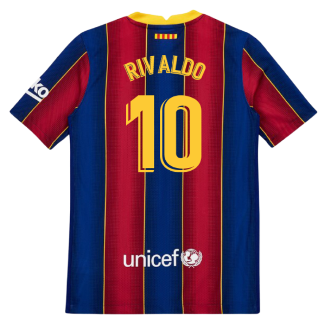 Top-Quality 2020-2021 Barcelona Vapor Match Home Shirt (Kids) (Rivaldo