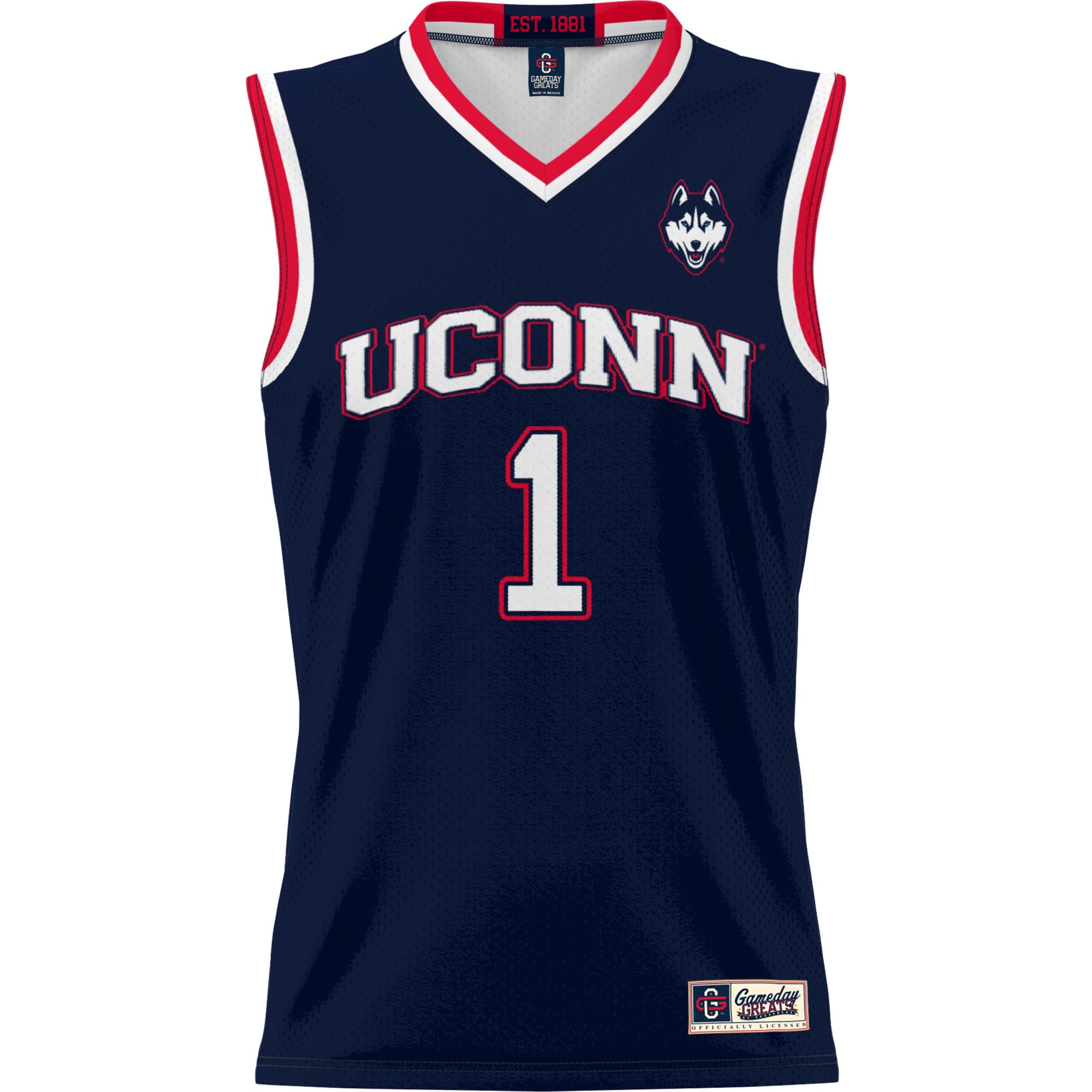 #1 UConn Huskies GameDay Greats Youth Lightweight Basketball Jersey - Navy