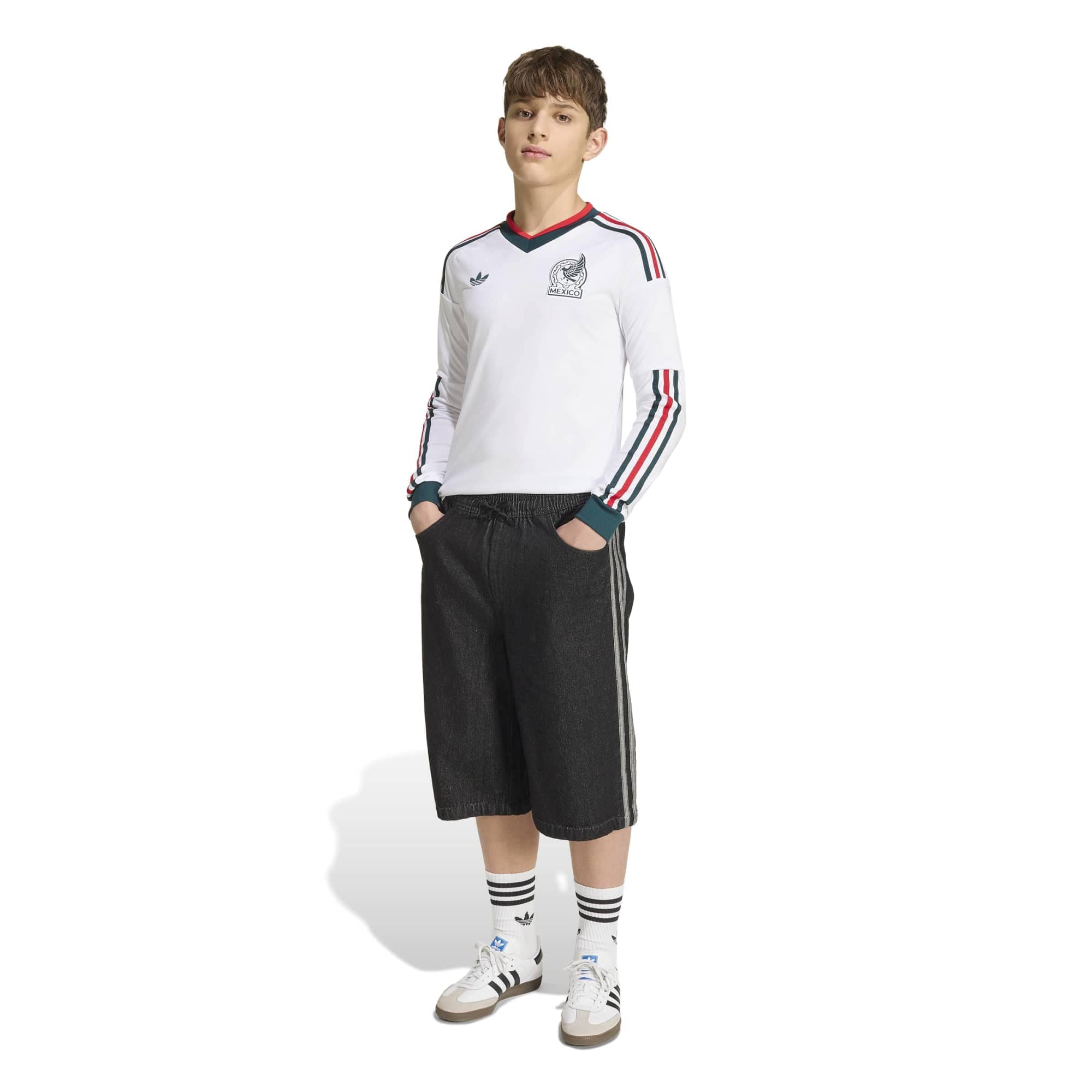 [ESK] Mexico National Team Youth 2026 Away Replica Long Sleeve Jersey - White