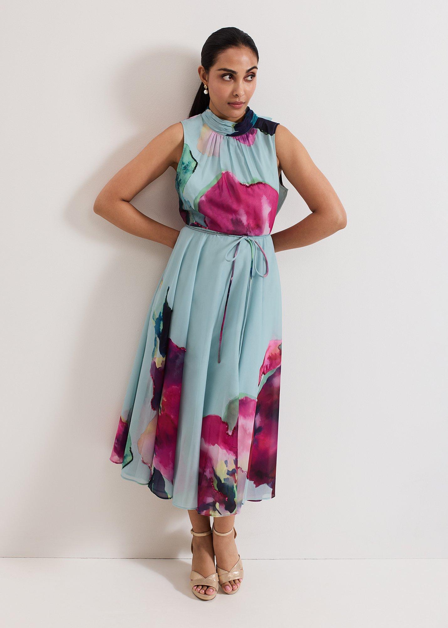 Petite Tahina Floral Sequin Dress