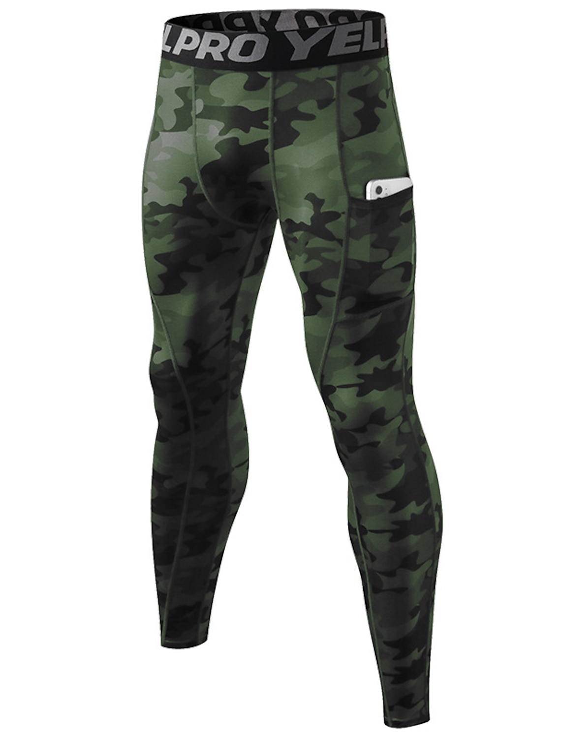 Men's Compression Pants Running Tights Leggings with Phone Pocket Base Layer Athletic Summer Spring Winter Spandex Quick Dry Sweat wicking Power Flex Breathable Gym Workout Running Fitness Skinny
