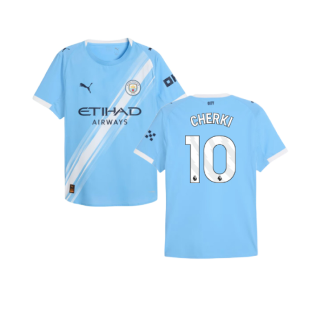 2025-2026 Man City Authentic Home Shirt (Cherki 10)