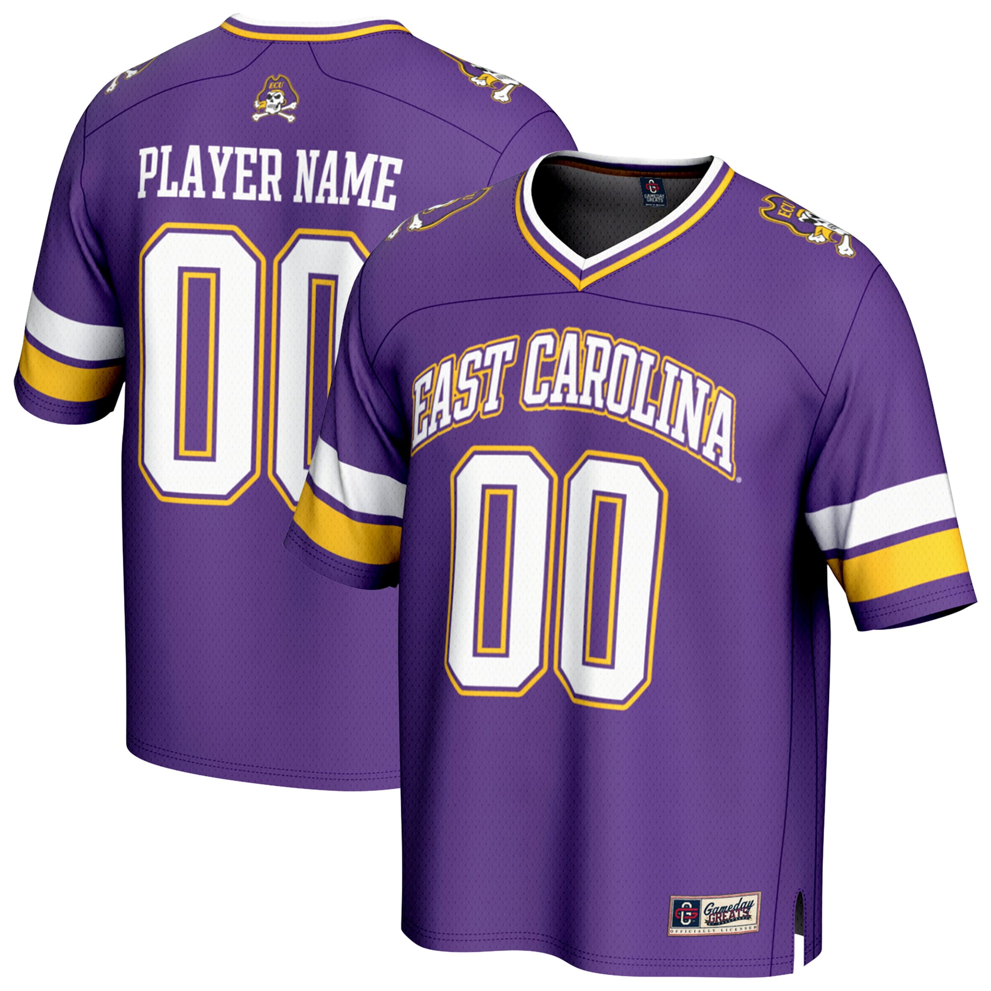 [NJP] ECU Pirates GameDay Greats Unisex NIL Pick-A-Player Football Fashion Jersey - Purple