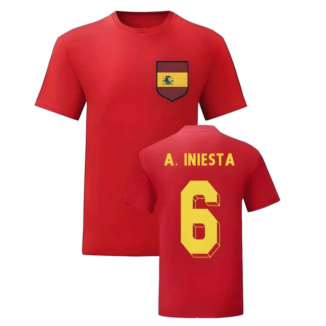 Andres Iniesta Spain National Hero Tee (Red)