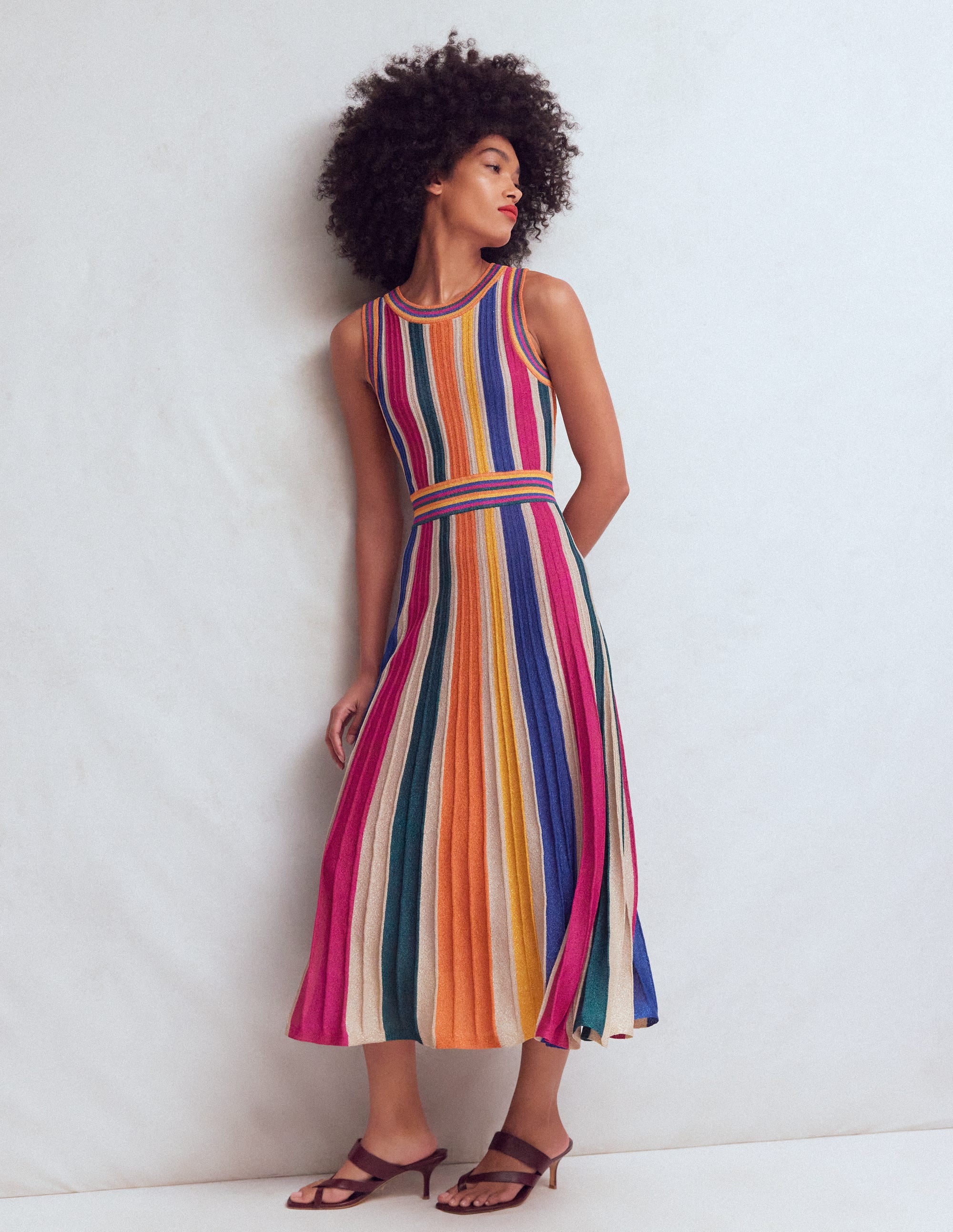 Metallic Multi Stripe Dress