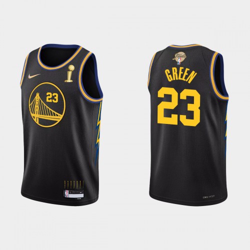 Black Nike Draymond Green #23 Warriors Jersey - Mesh Fabric Game Day Wear