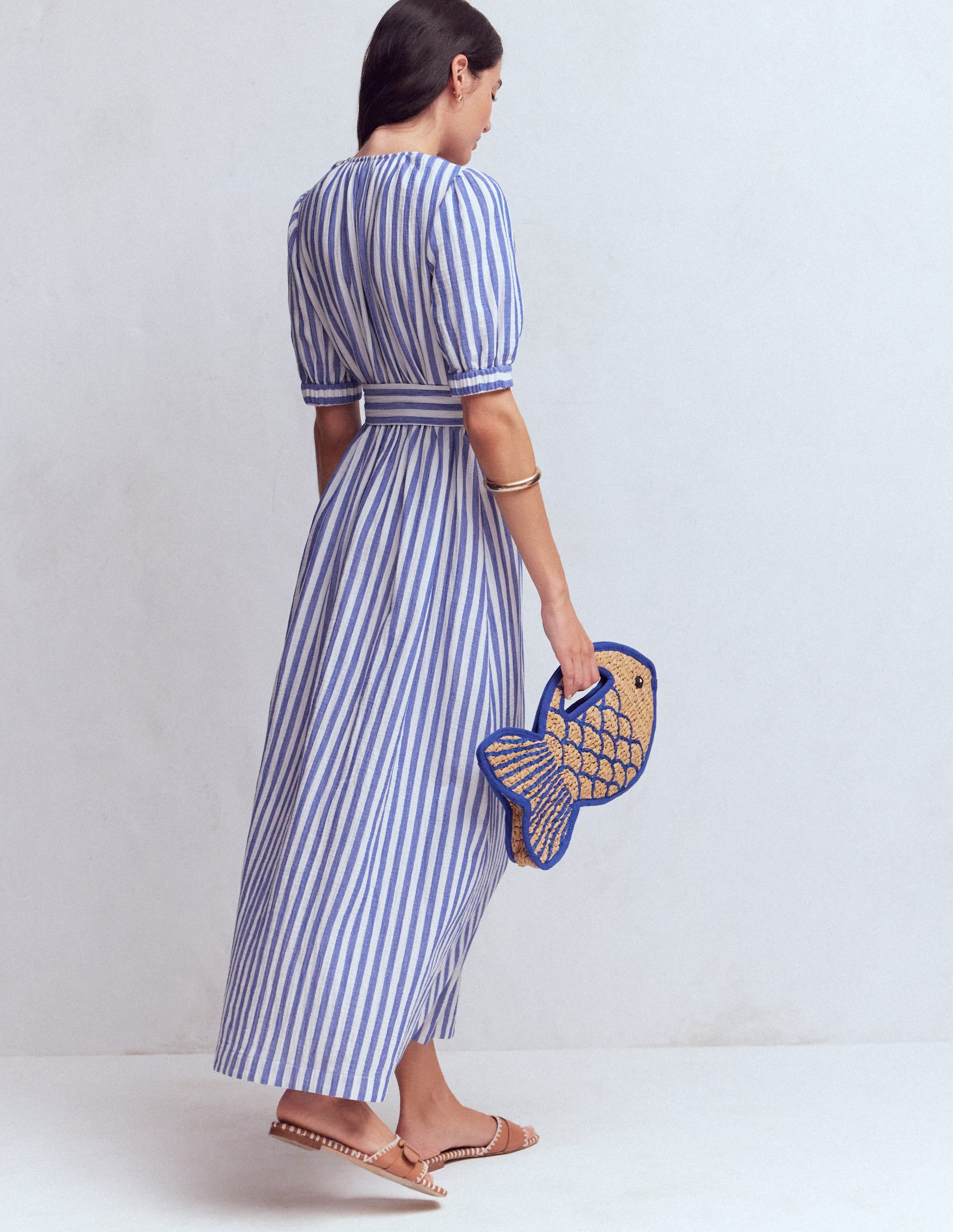 Double Cloth Puff Sleeve Dress