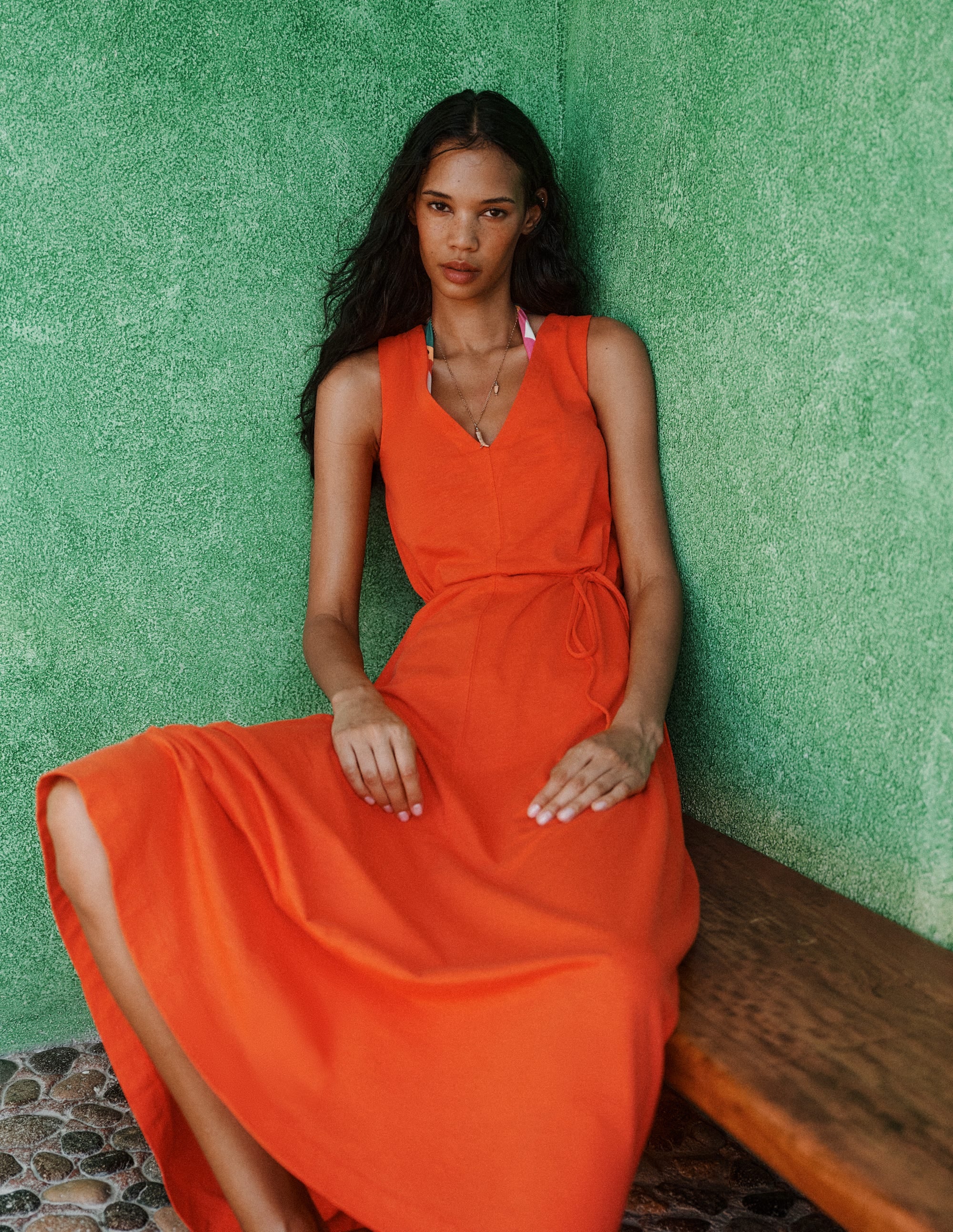Mia V-neck Jersey Midi Dress