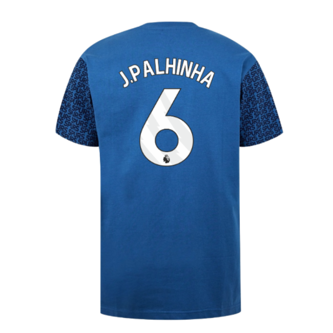 Spurs Tottenham Hotspur Graphic T Shirt Blue J Palhinha #6 Elite Pe...