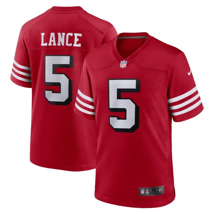 Men's San Francisco 49ers Trey Lance Nike Scarlet Alternat...
