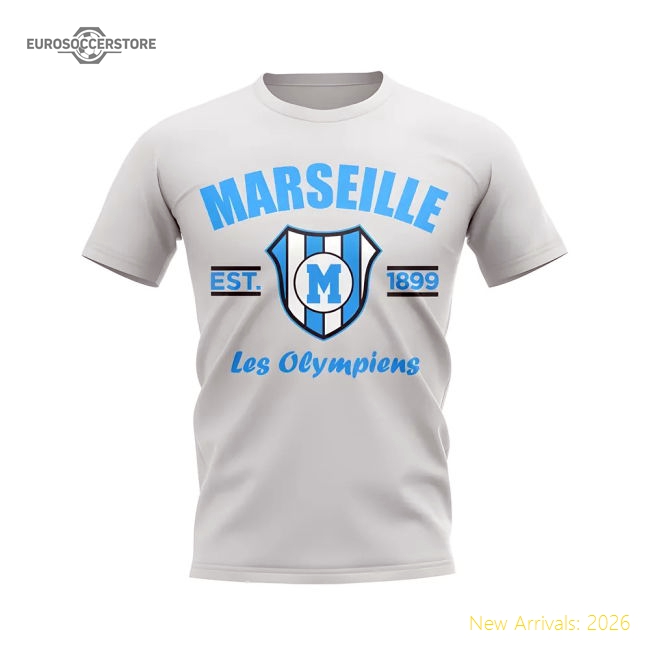 Club Teams,Marseille Marseille Established Football T-Shirt (White)