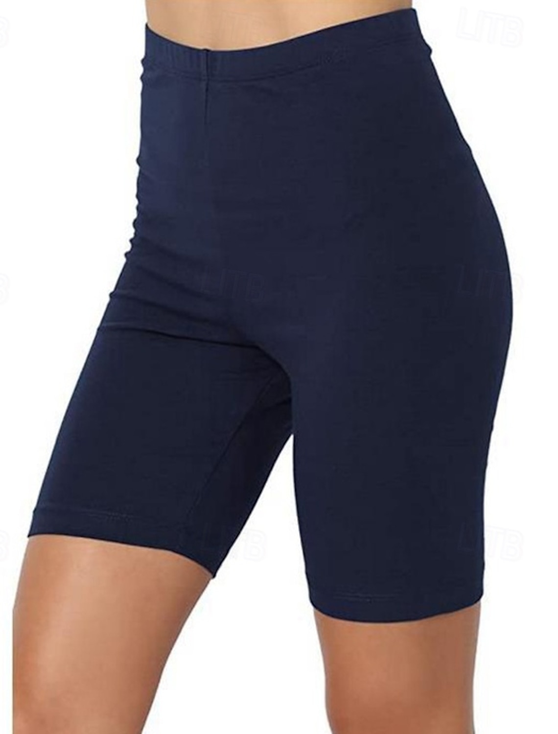 Women's Shorts Leggings Cozy Leggings Streetwear Casual Knee Length High Waist Plain Elastic Waist Breathability Stretchy Vacation Street Daily Wear Black White Pink Navy Blue Summer Regular Fit