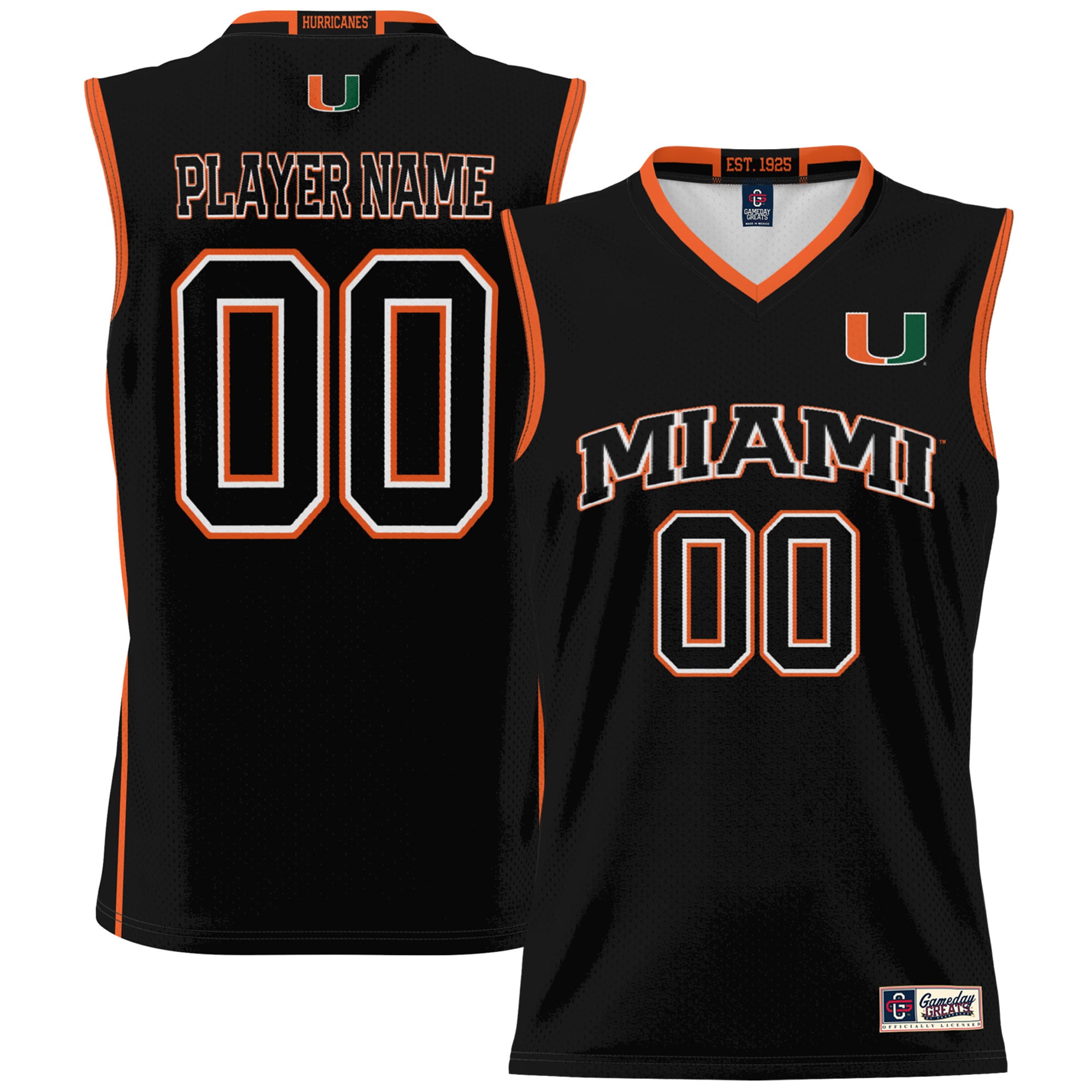 Miami Hurricanes GameDay Greats Youth NIL Pick-A-Player Lightweight Women's Basketball Jersey - Black