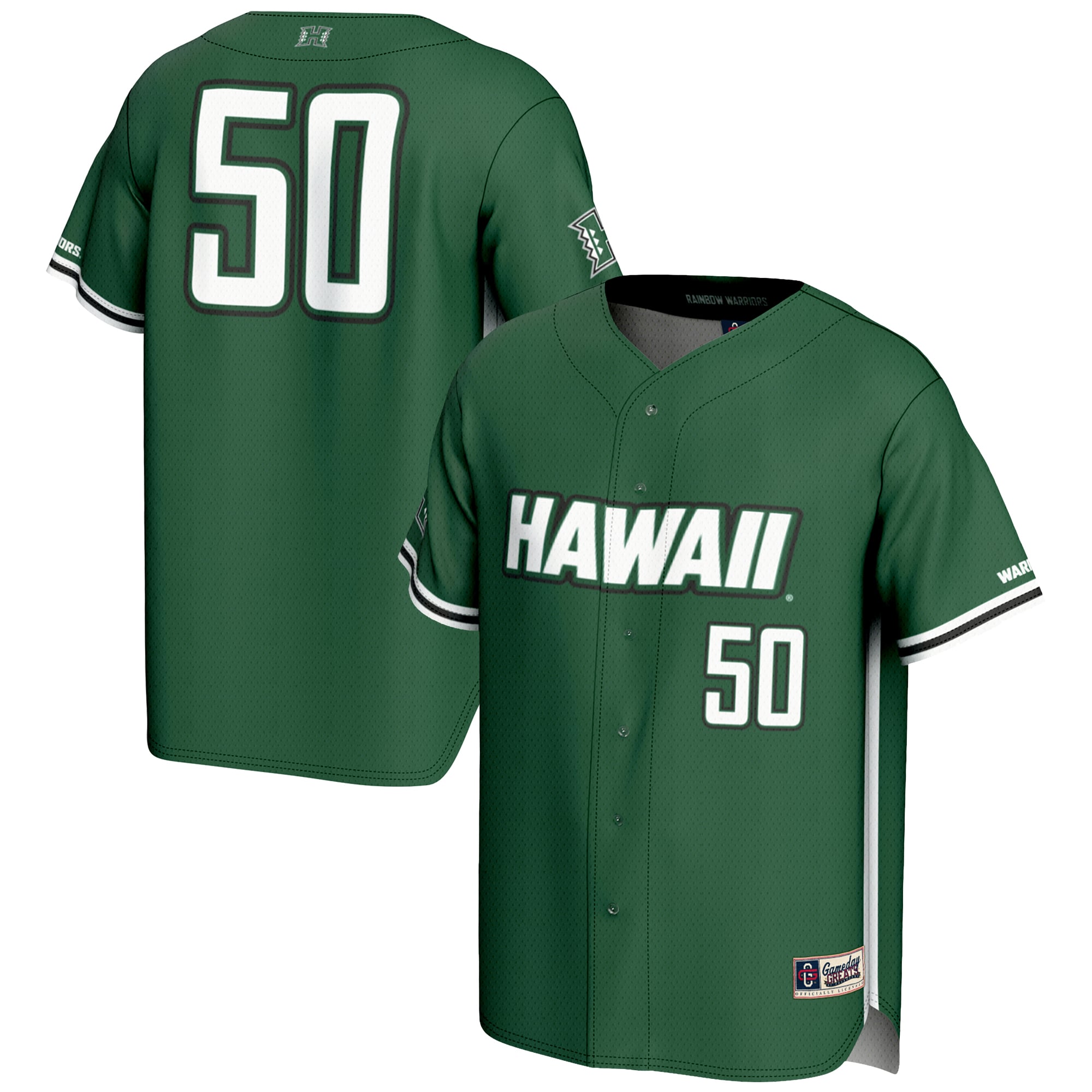 #1 Hawaii Rainbow Warriors GameDay Greats Lightweight Baseball Jersey - Green