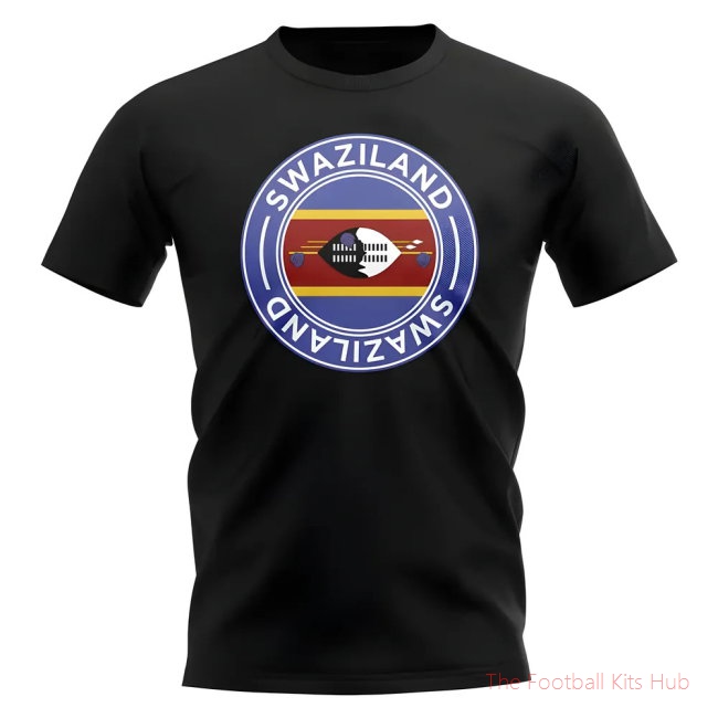 Swaziland Football Badge T-Shirt (Black)
