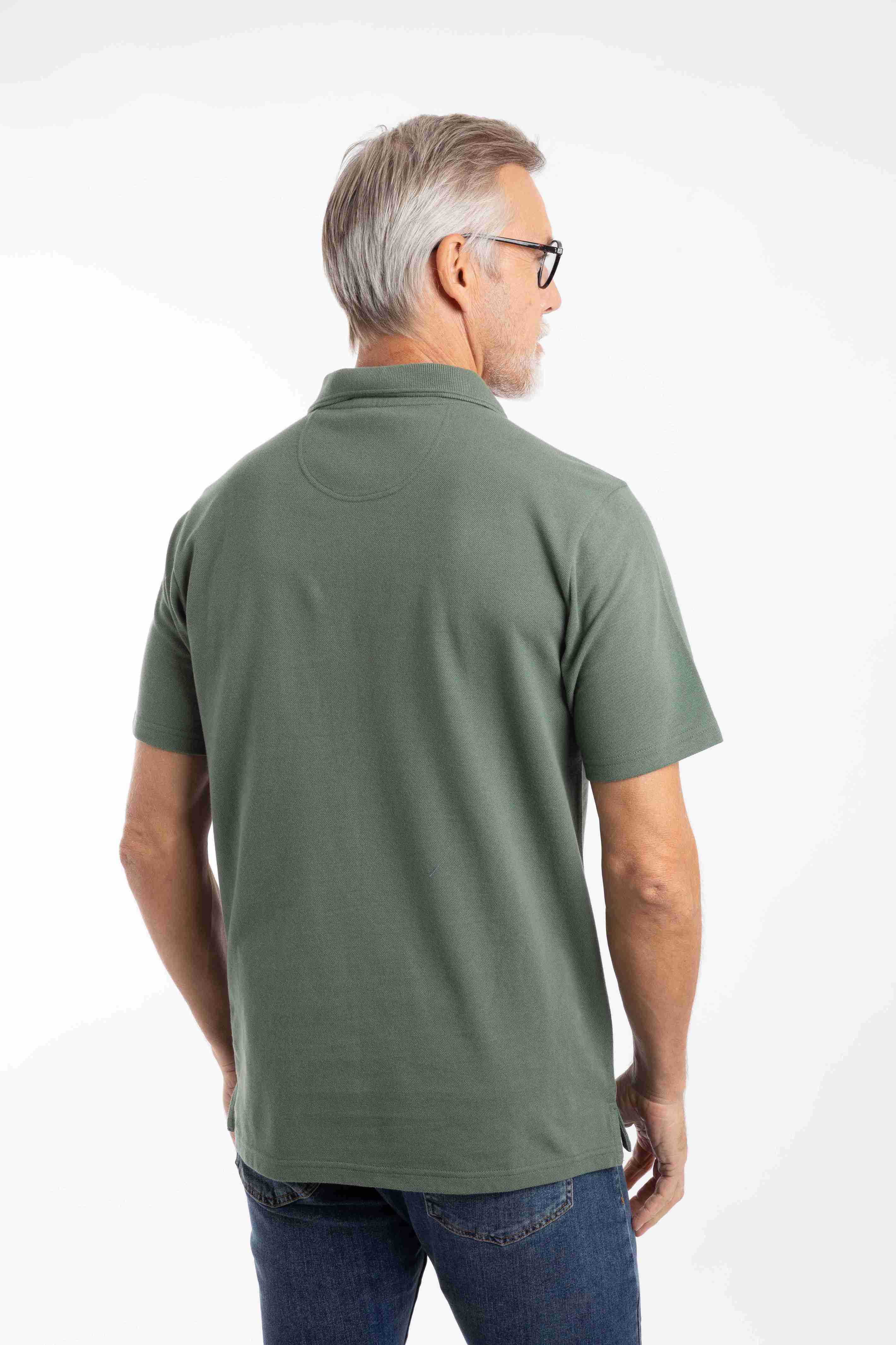 Giles Pique Polo Shirt Army Green