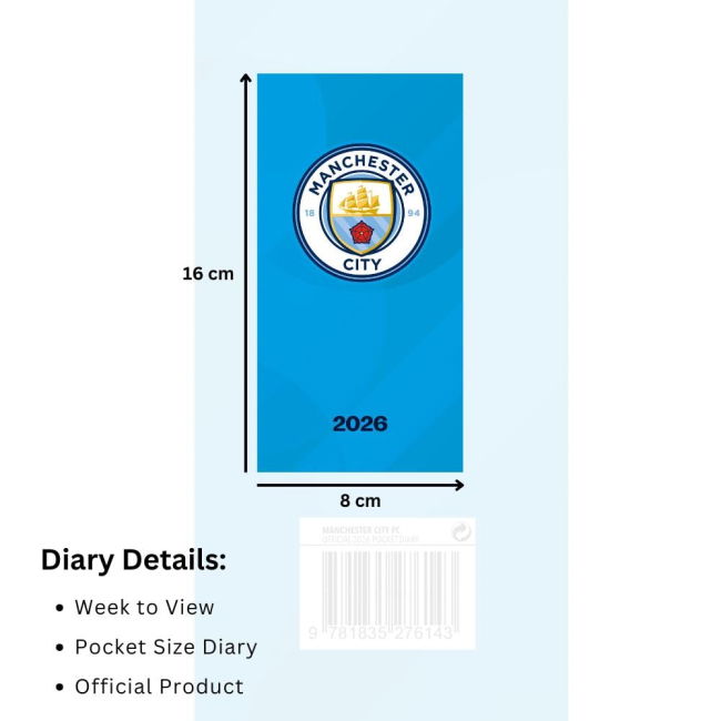 Men's Manchester City FC Slim Diary 2026