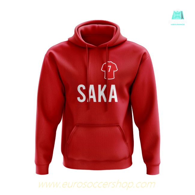 Bukayo Saka Arsenal Number Hoody (Red)