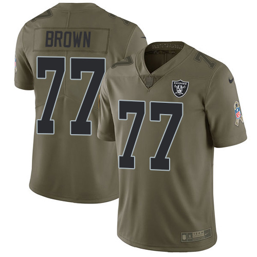 NFL O R Raiders #77 Trent Brown Brown Limited Jersey - -v10
