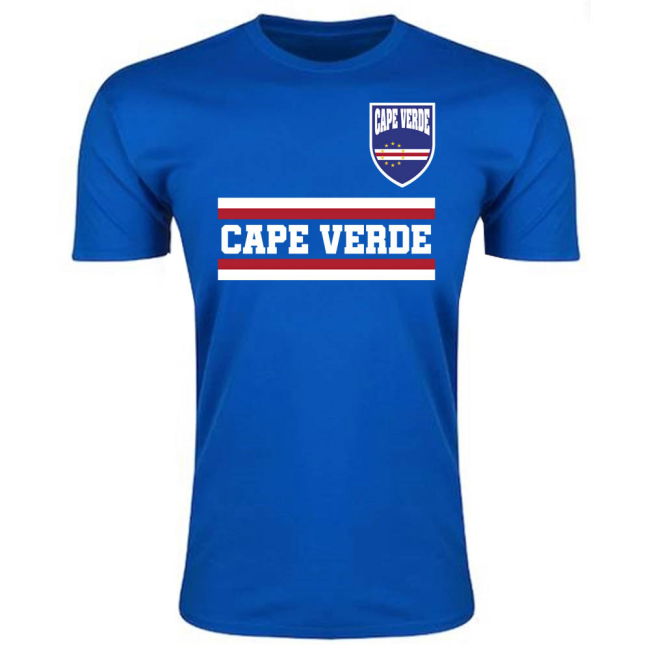 Exclusive-Design Cape Verde Core Football Country T-Shirt (Blue)