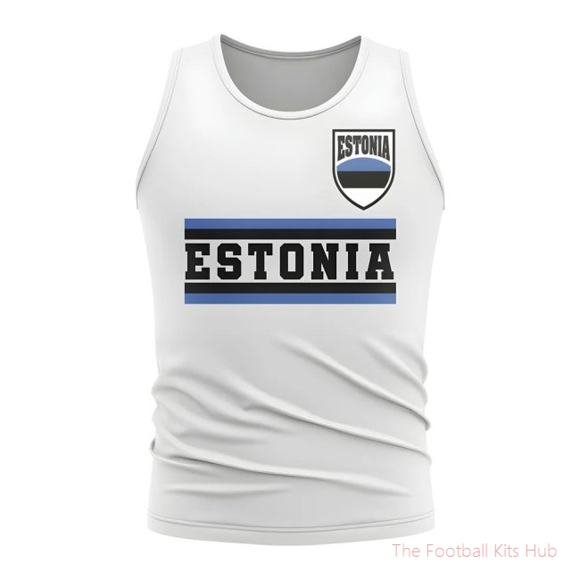 Estonia Core Football Country Sleeveless Tee (White)