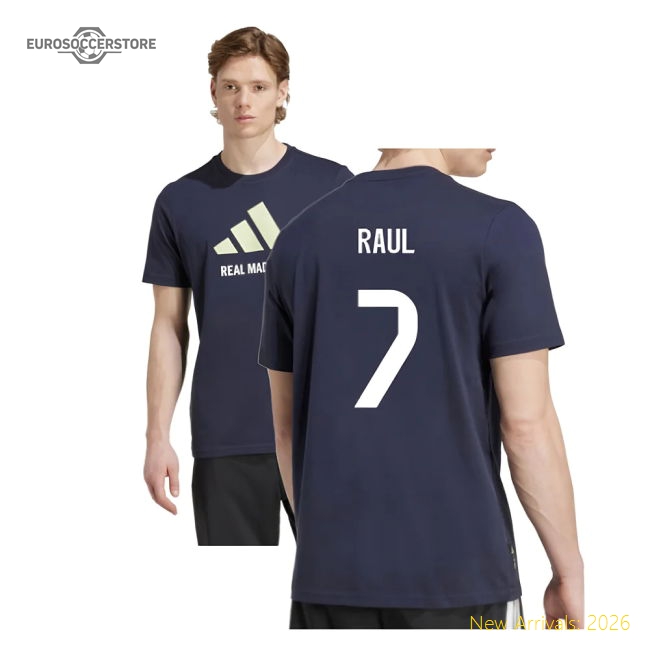 2025-2026 Madrid Real Madrid Seasonal Graphic Tee (Legend Ink) (Raul 7)