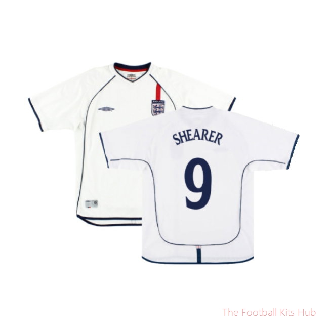 England 2001-03 Home Shirt (XL) (Very Good) (SHEARER 9)